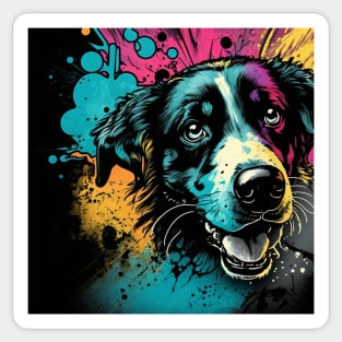 Cosmic Dog Splatter Paint Sticker